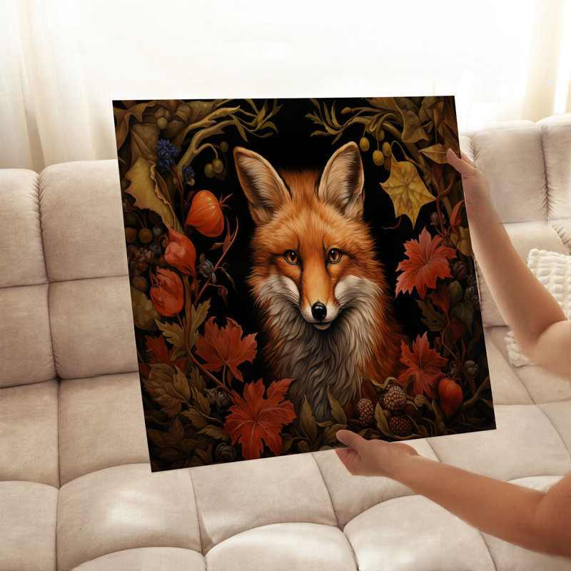 Animaux, reproduction d'art encadrée William Morris Fox