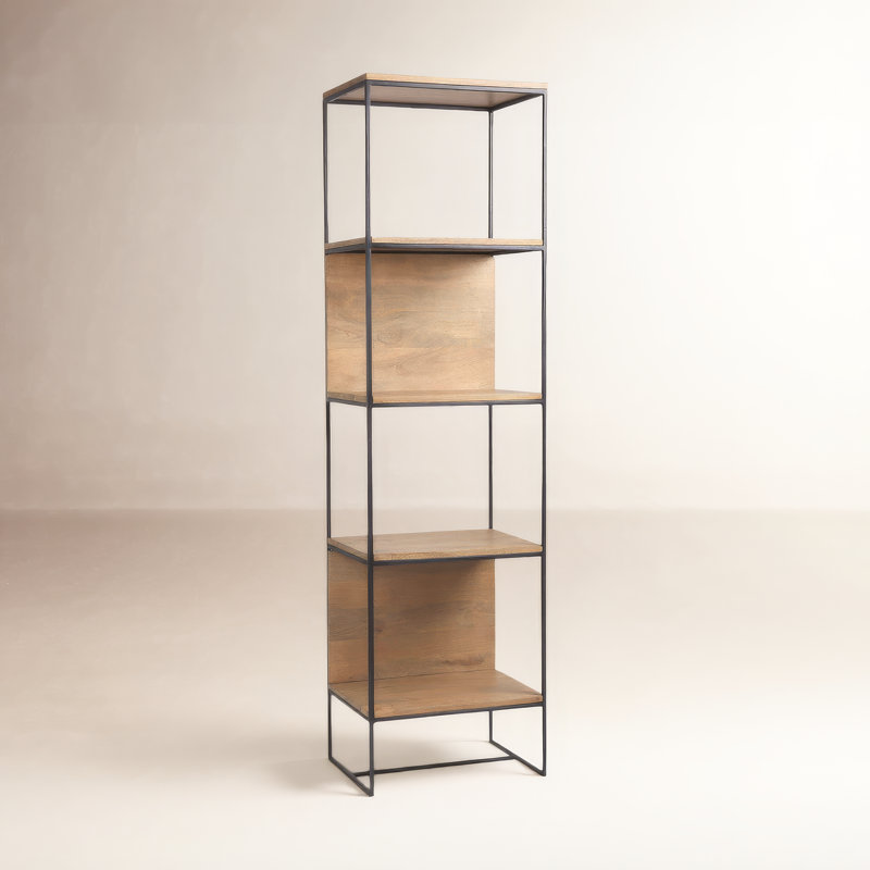Sagan Etagere Bookcase, Beige/Black