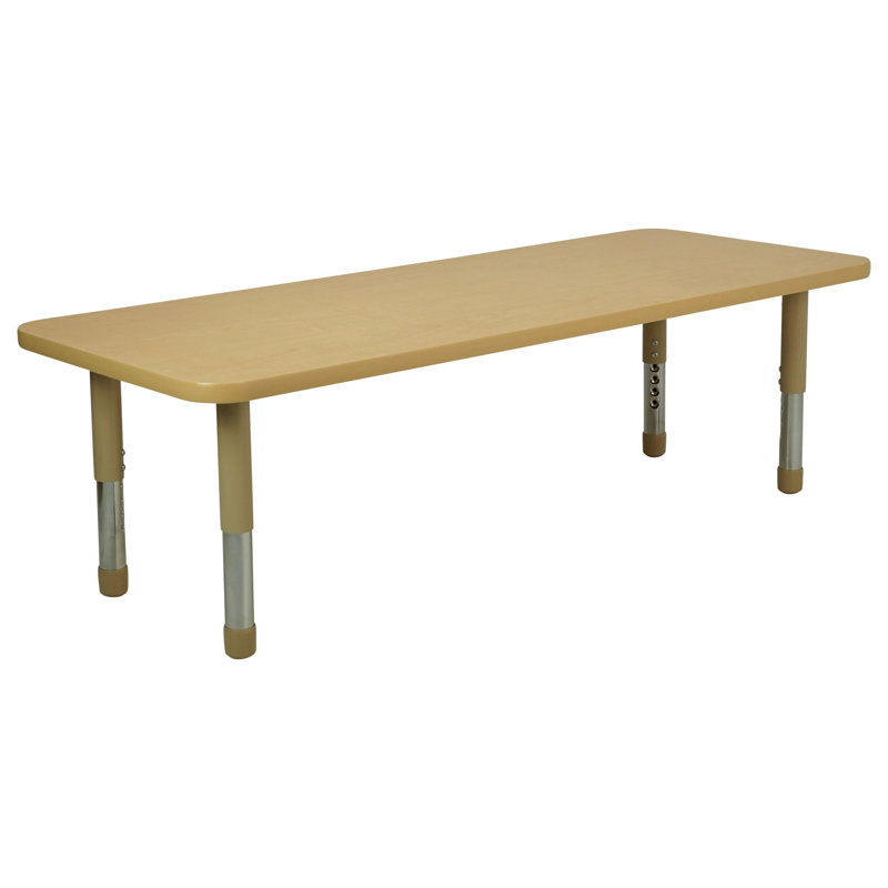 Rectangle T-Mold Activity Table with Adjustable Tiny Tot Legs, Beige, 18" H x 60" W x 24" D, Beige