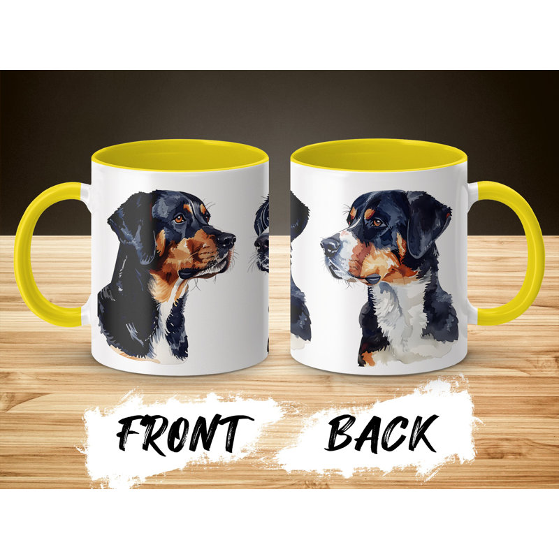 Greater Swiss Mountain Dog Design 11oz Coffee Mug, 3, Yellow