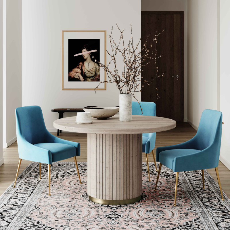 48.3cm H Velvet Upholstered Side Chair, Sea Blue
