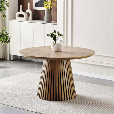 Table de salle à manger ronde en bois Modern Fashion, table de réunion familiale multifonctionnelle peu encombrante