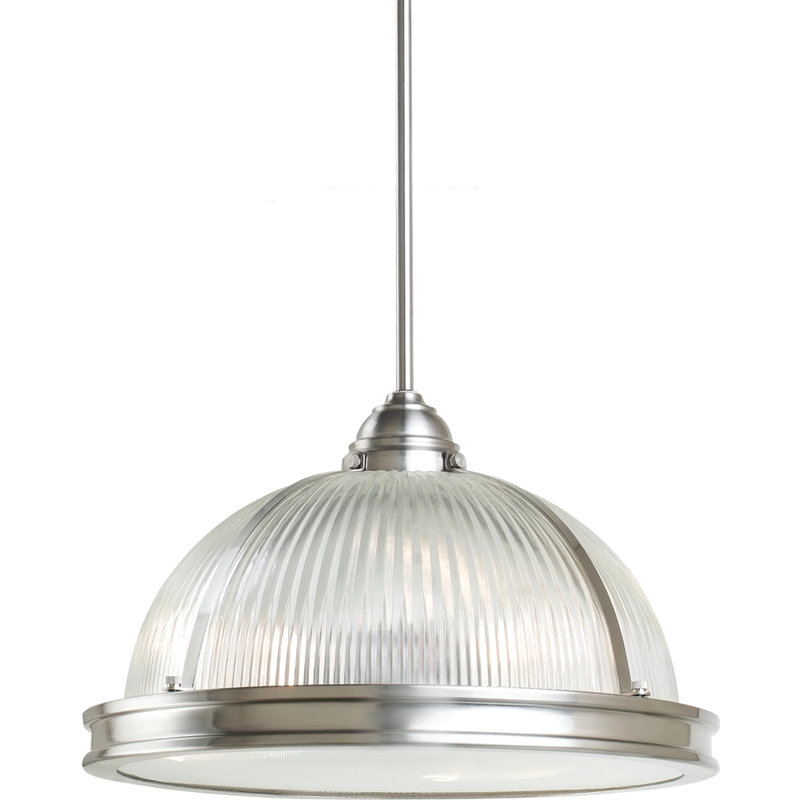 Luminaire suspendu en forme de dôme à 3 lumières Ainsley, Moyenne A-19 de 75 W, Nickel brossé