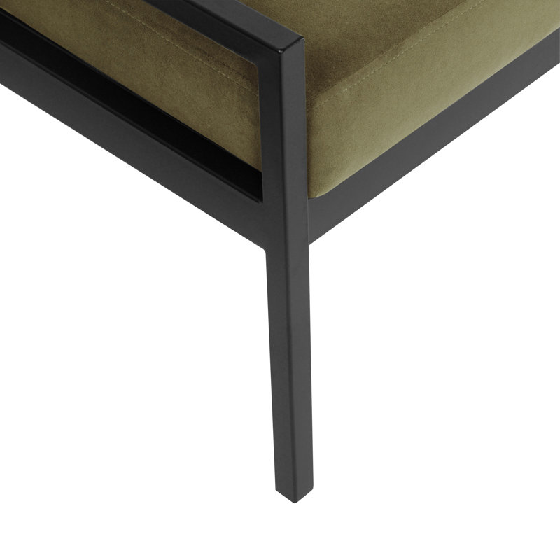 Banc rembourré Loxe, Velours vert sauge clair