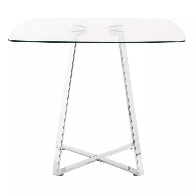 Barta Glass Top Metal Base Dining Table