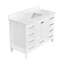 Meuble-lavabo de salle de bain de 122 cm avec lavabo, en bois massif, à fermeture amortie, léger et blanc. Armoire de rangement autoportante de 122 cm avec plateau coulissant.