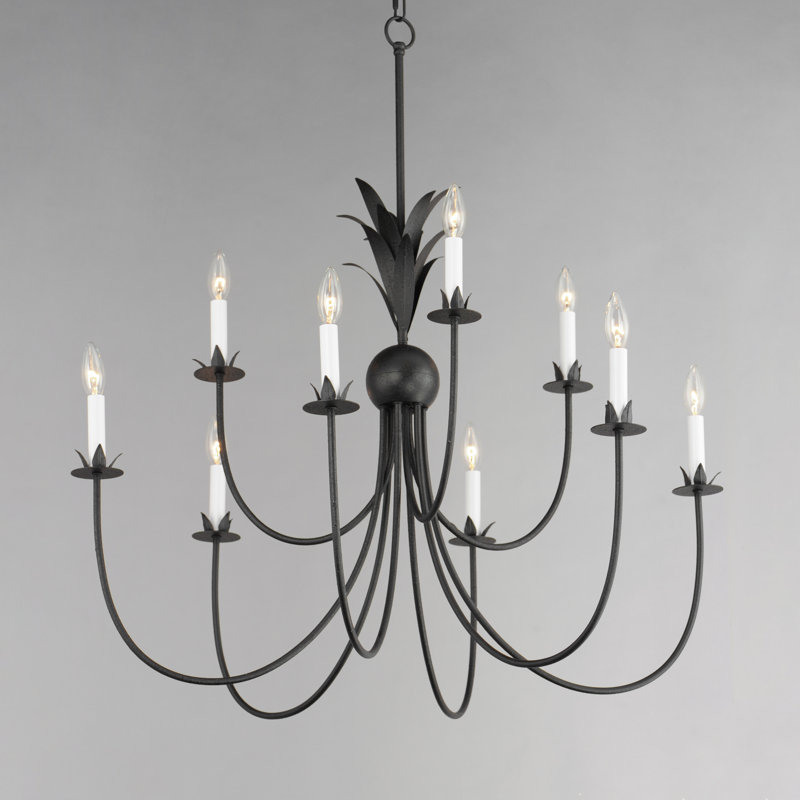 Ashelle 9 - Light Dimmable Classic / Traditional Chandelier, Anthracite