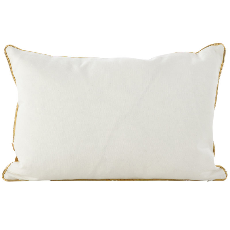 Poinsettia Cotton Floral Lumbar Pillow, Gold