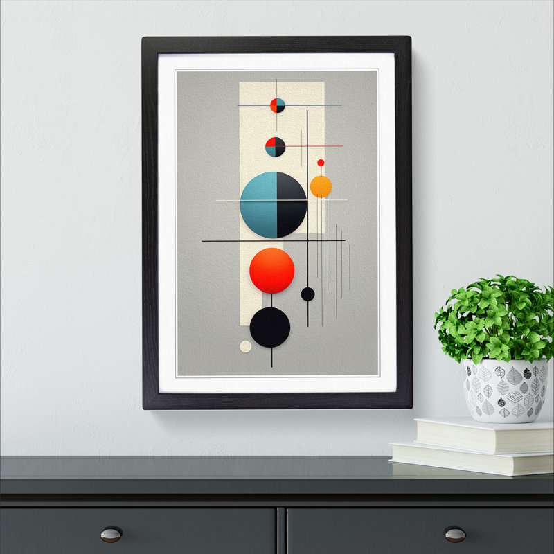Bauhaus Minimalism Art - Framed Print, Black Framed, 34cm H x 25cm W