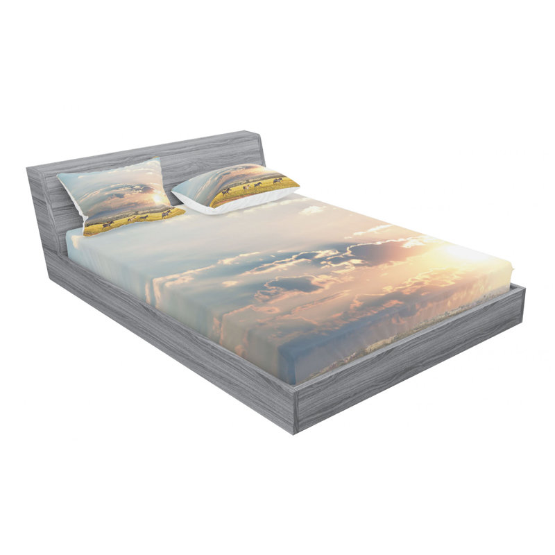 Microfiber Sheet Set, Queen Sheet Set with Fitted Sheet