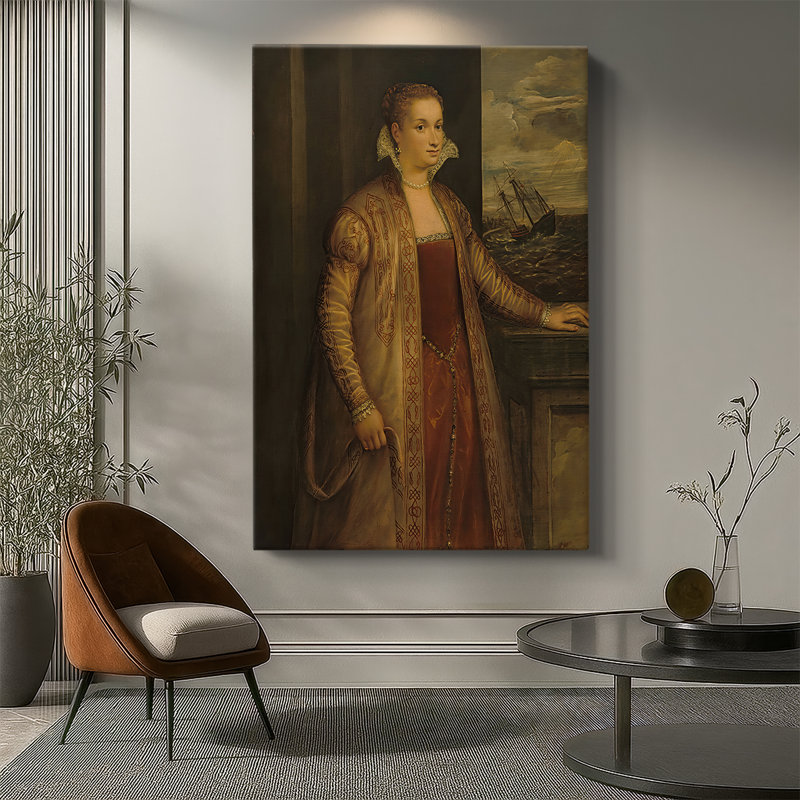 Emilia di Spilimbergo - Toile tendue sur châssis par Titian's Workshop, 32 x 48