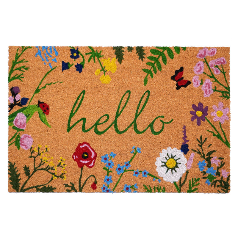 Mendelson Non-Slip Floral Doormat, 30'' W X 48'' L