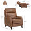 30.7" Oversize Extra Wide Mid-Century Solid Wood Frame Traditional Genuine Leather Pushback Recliner-947101533