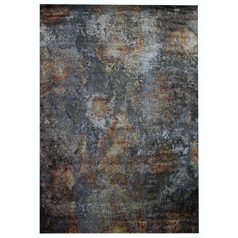 Abstract Area Rug in Red, Rectangle 12' x 15'
