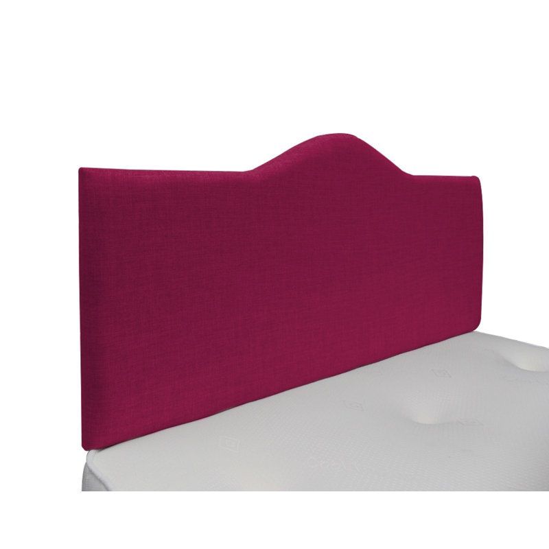 Burbank Upholstered Headboard, Double (4'6), Raspberry, 100% Linen