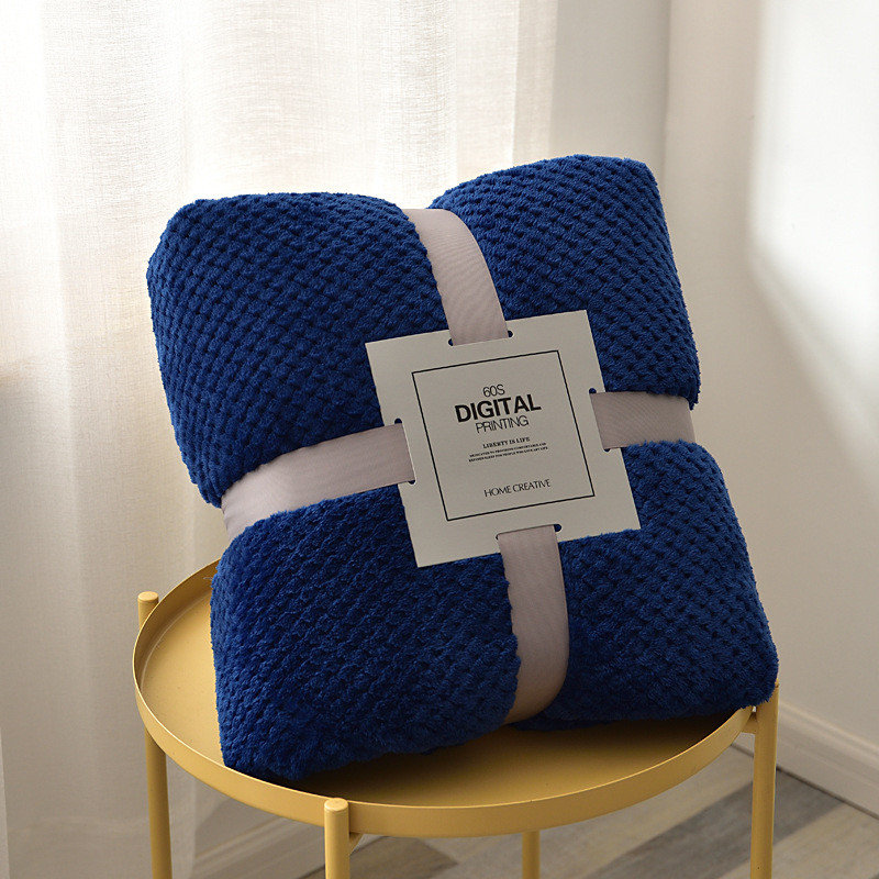 Couverture de canapé en flanelle de couleur épaissie Kondieu Scratch, Dark Blue