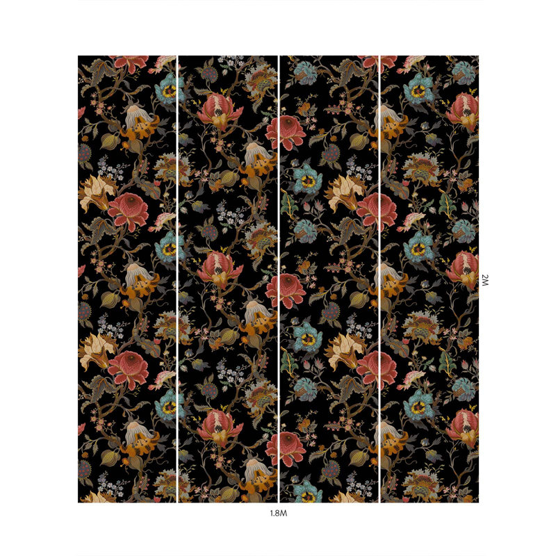 Artemis 9.84' L x 70.8" W Wallpaper Roll, Black
