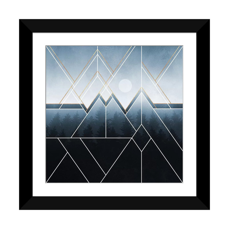 « sapins north », impression sur toile, H 16 po x l 16 po x P 1 po, Papier d'art encadré noir, Blanc