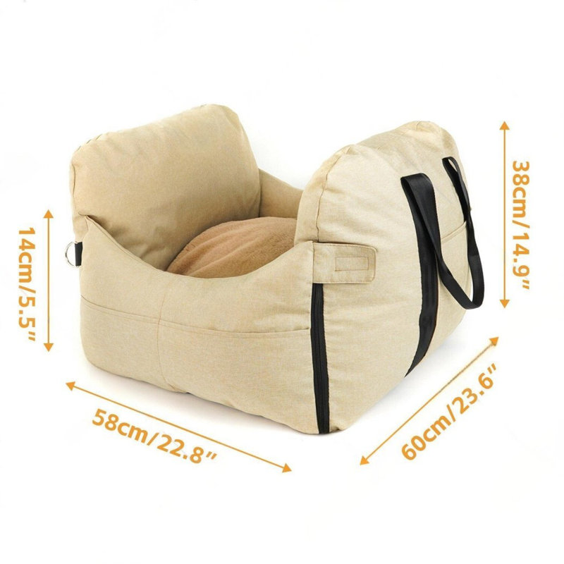 Petit siège d'auto pour chien, Beige