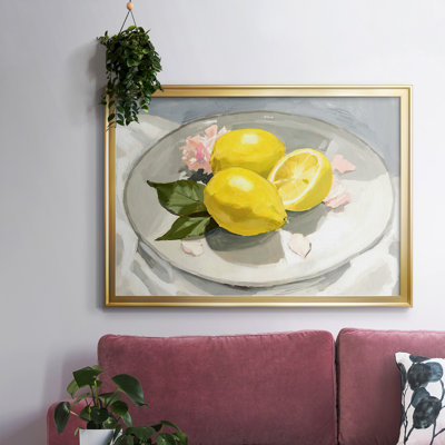 «Lemons on a Plate I», reproduction d'art sur toile simple