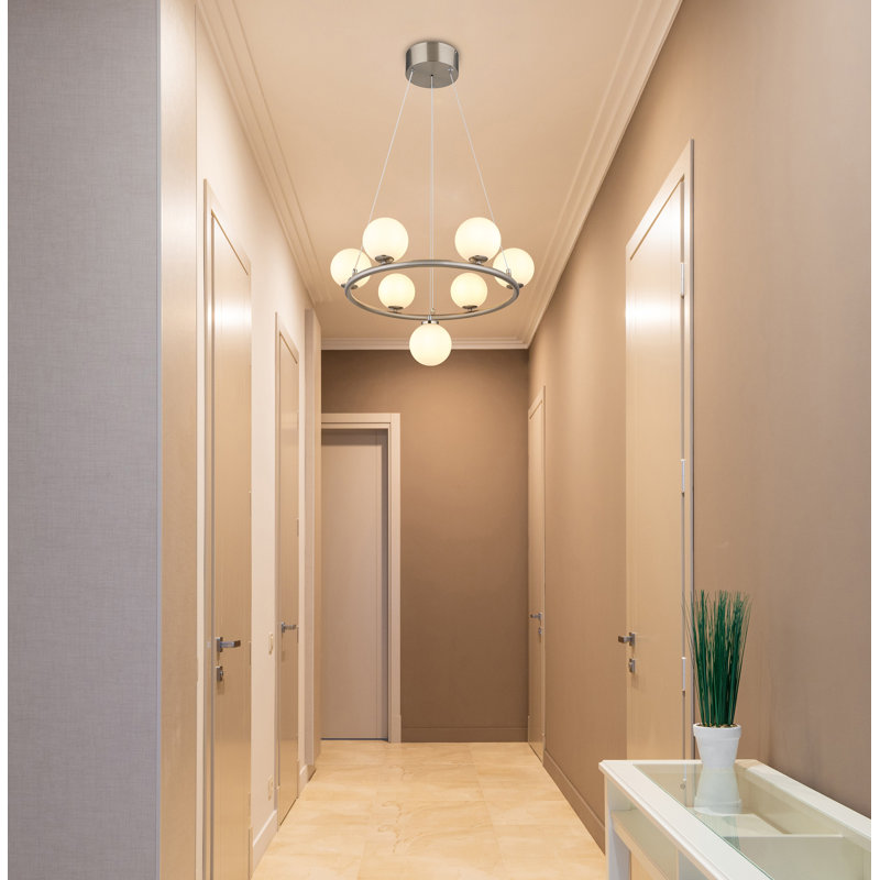Nemacolin 7 - Light Pendant, Opaline, Brushed nickel
