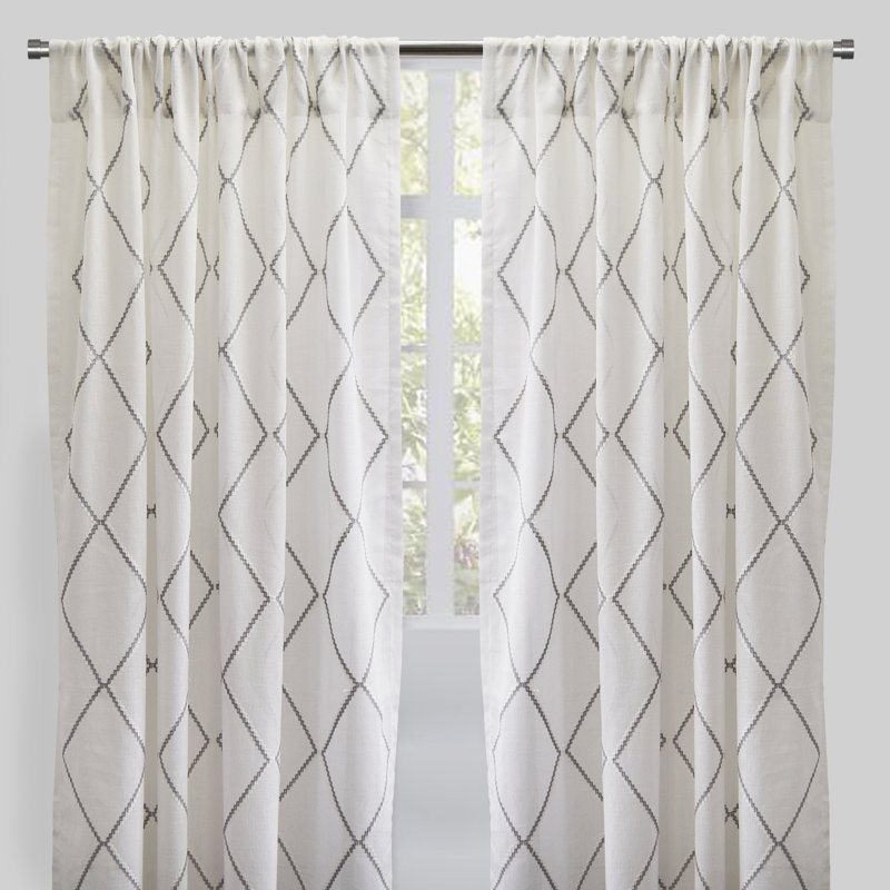 Katie Semi Sheer Curtain, Gray