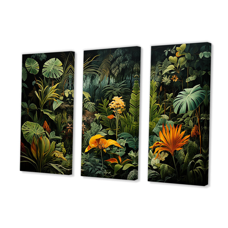 Sounds Of The Jungle I - Jungle Wall Art Set, 60" H x 84" W x 1.5" D, Wrapped Canvas