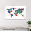«Vibrant Color Splash World Map», art sur toile prêt à être accroché - salon moderne