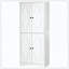 Armoire de cuisine Farmhouse, grande armoire de rangement autoportante avec 4 portes de grange et tablettes réglables pour la salle à manger