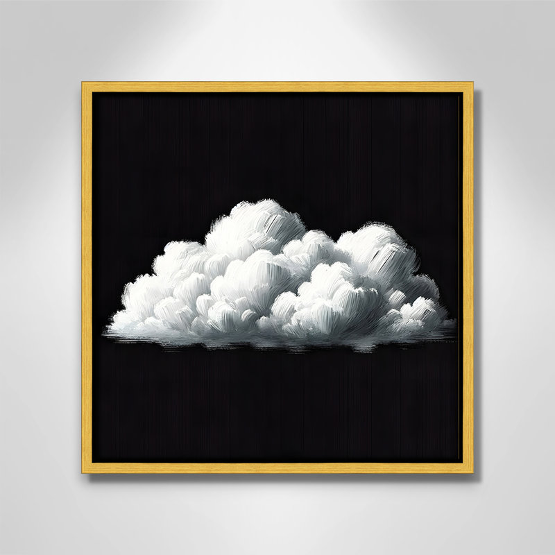 «Ottavia White Clouds Print» par, H 13,5 po x l 13,5 po, Doré