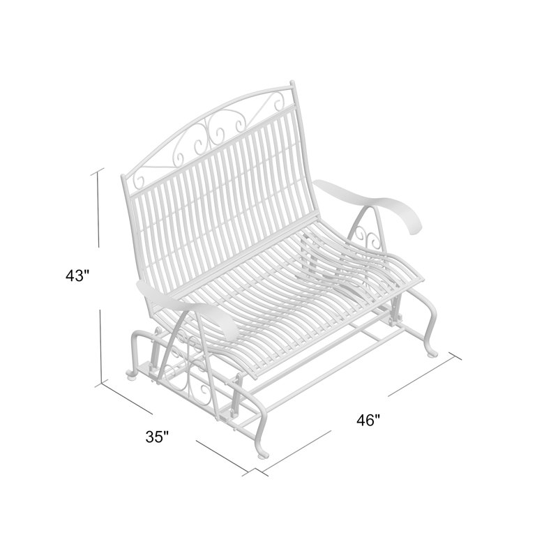 Nocona Wicker Outdoor Glider, Black Antique Powder