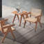 Fauteuil d'appoint beige et naturel