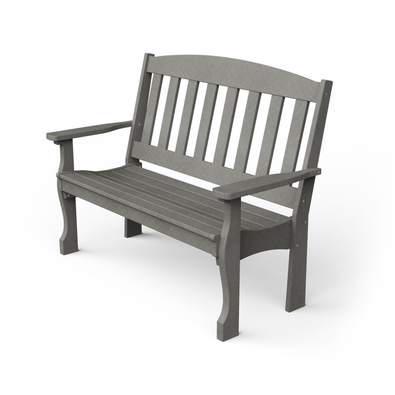 Banc de jardin en plastique Leeroy, Gris clair