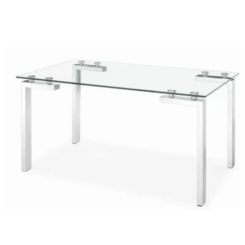 Table de salle à manger Mandela, Argent argent, H 30 po x L 59 po x l 35,5 po