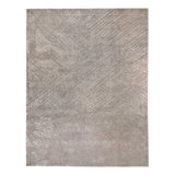 Grey Textured Silk Wool Blend Rug - 8' x 10'