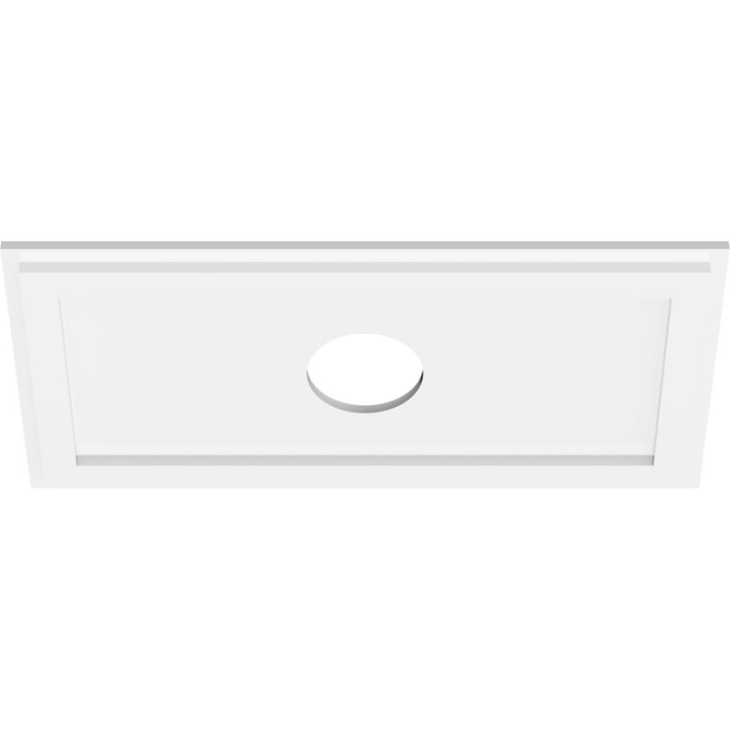 24"W x 12"H x 4"ID x 8 1/4"C x 1"P Rectangle Architectural Grade PVC Contemporary Ceiling Medallion, 12" H x 24" W x 1" D