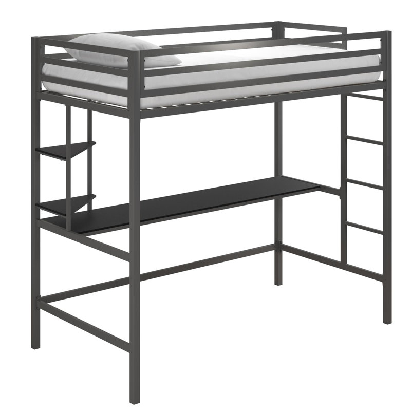 Maxwell Kids Loft Bed, Gray, Twin