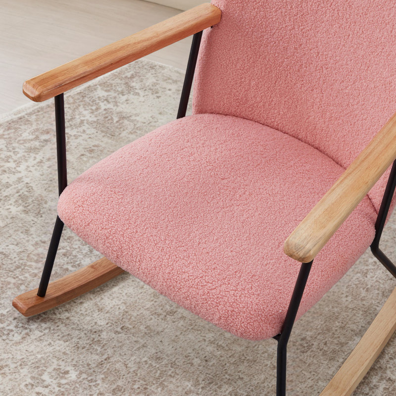Chaise berçante rembourrée l 24,39 po, Ourson rose