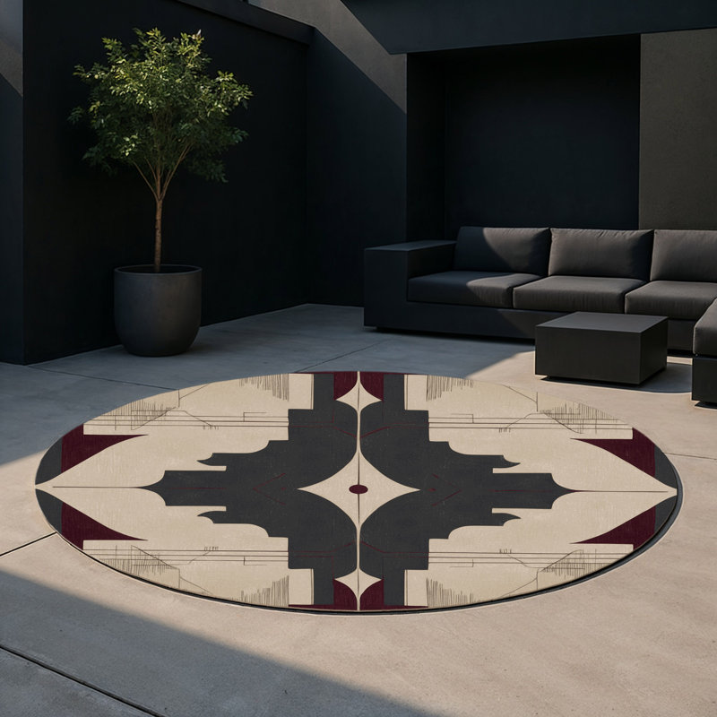 Velvet Dynasty Indoor And Outdoor Area Rug, Round 5'