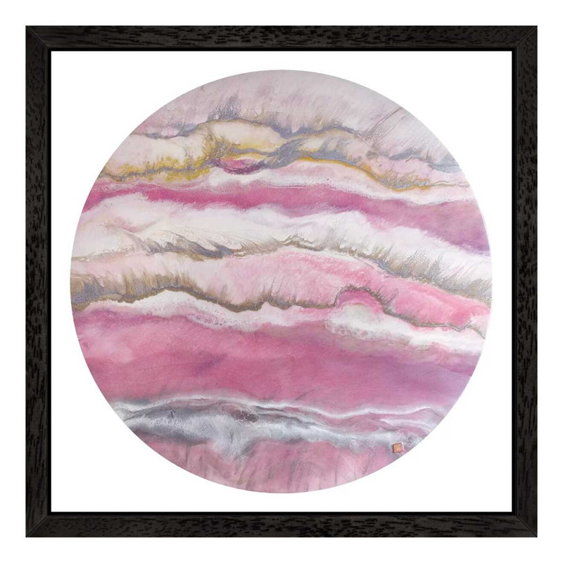 Blissfull Blush by Antuanelle - Floater Frame Painting on Canvas, 45.72 cm H x 45.72 cm W, Black Framed