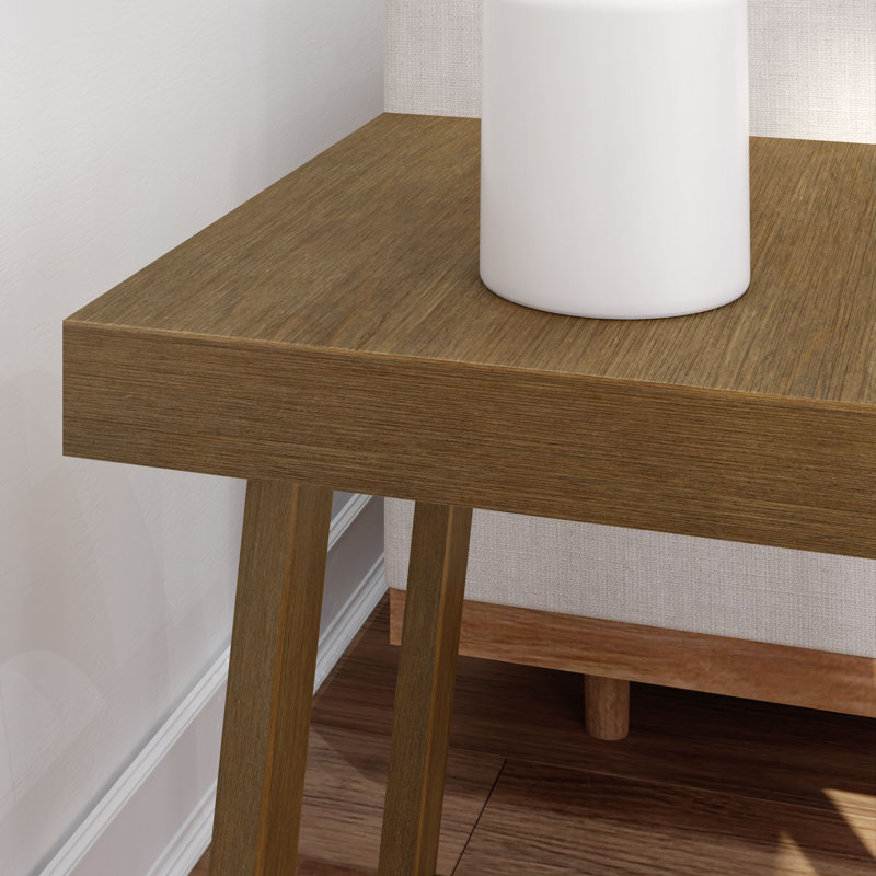 Hendrik Solid Wood End Table, Pecan Wirebrush