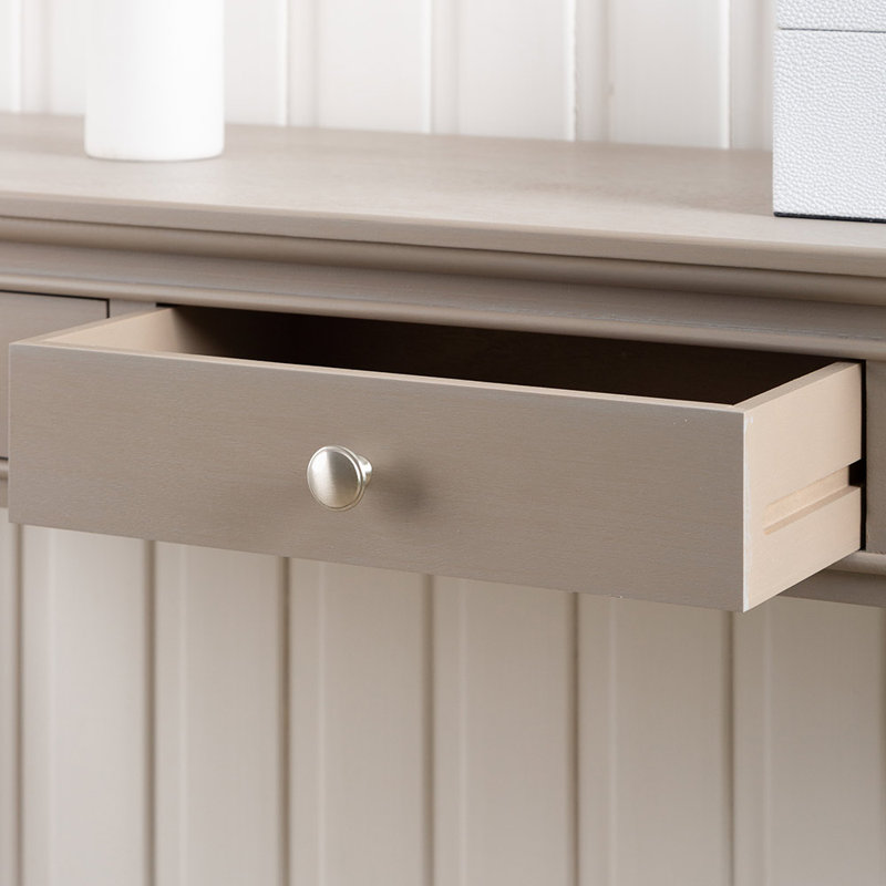 3 Drawer Console Table for Hallway & Living Room Furniture, Slim Entry Hall Table Cabinet, 81 H x 120 W x 35 D cm, Taupe