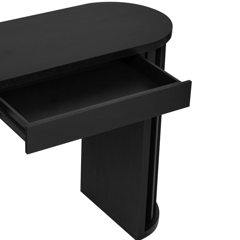 Table American Classic de 59 pouces en placage de chêne noir facile à assembler pour la console de salon, Black
