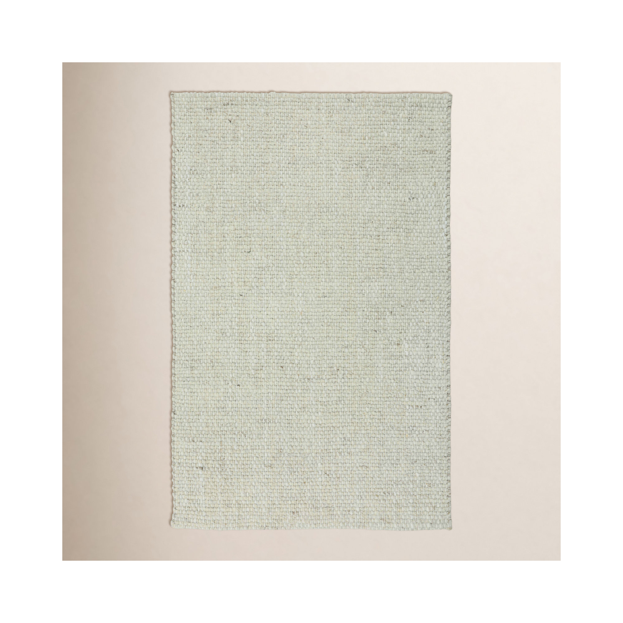 Haddie Handwoven Wool Neutral Area Rug, Ivory, Rectangle 2' x 3'