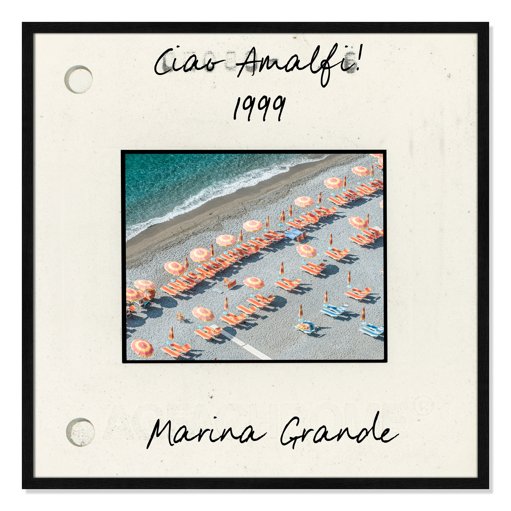 Amalfi, Italy - Marina Grande Print by Danita Dalmont, Black Single Picture Framed Paper, 32" H x 32" W x 0.75" D