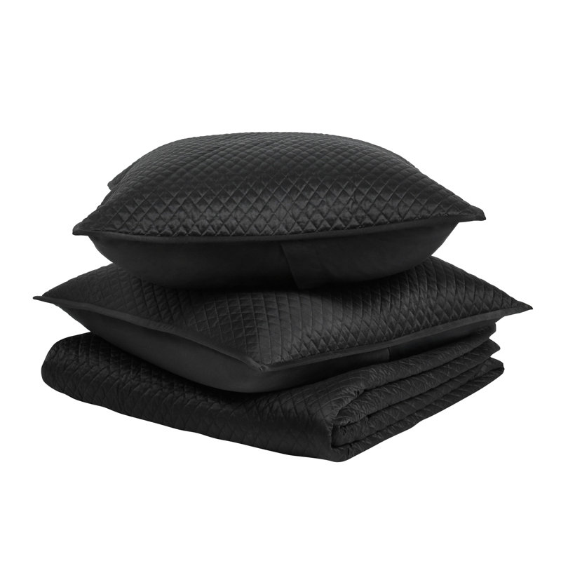 Winthrop Quilt, Queen Quilt, Black