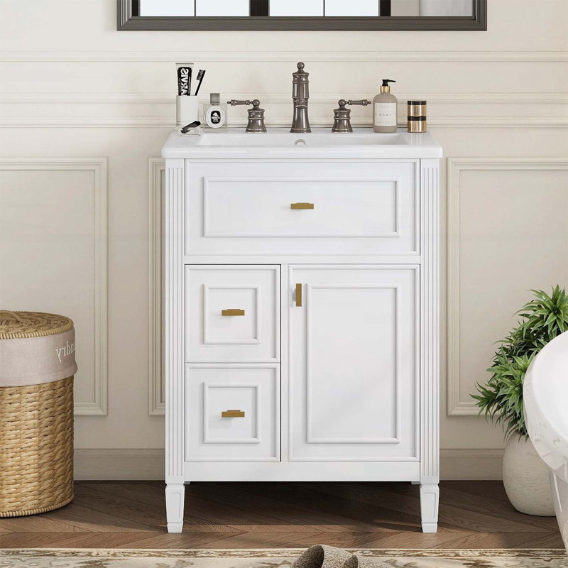 Meuble-lavabo 24 po avec lavabo, Blanc