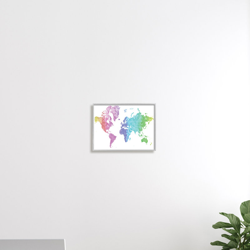 Carte de l'arc-en-ciel moderne avec tons transitionnels - impression, H 16 po x l 20 po x 1,5 po, Giclée encadrée noir minuit