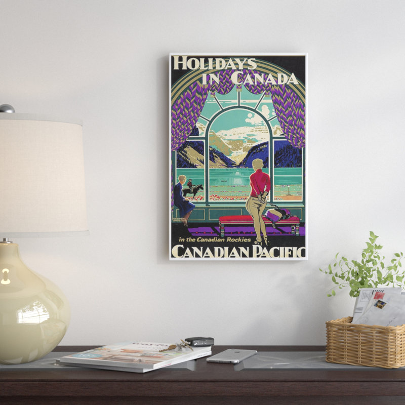 'Vacances Au Canada - Canadian Pacific' Publicité Vintage Sur Toile, 18" H x 12" L x 1,5" D