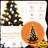 Halloween Cat, Bat Tabletop Tree